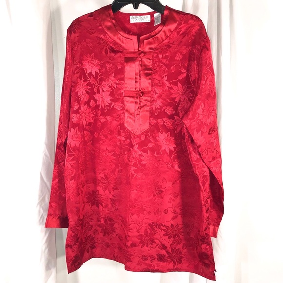 Erika Taylor Other - 1990’s Asian Damask Red Pajamas Set, Size S